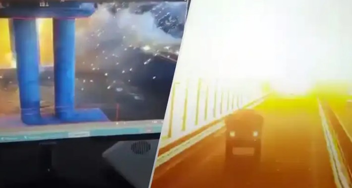 У мережі опублікували момент вибуху на Кримському мосту: гаряченьке відео